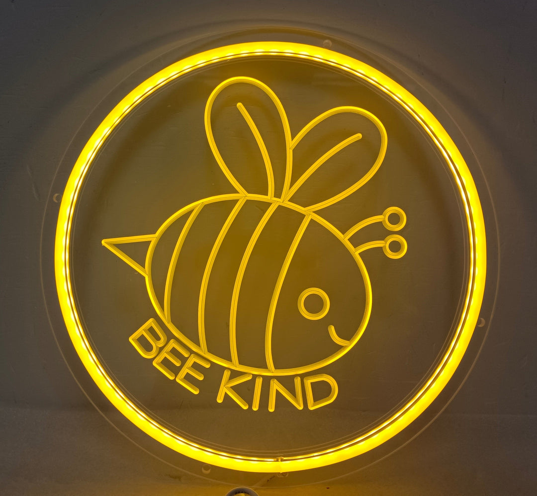 "Cute Bee Be Kind" Mini Neon Sign (1 in stock)