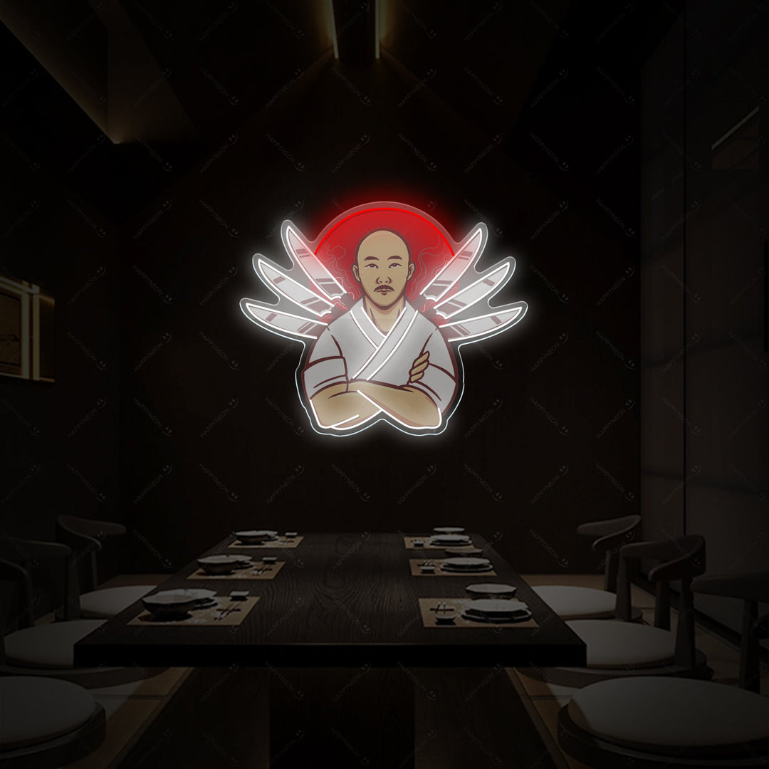 Japanese Chef Neon Sign, Japanese Restaurant Decor