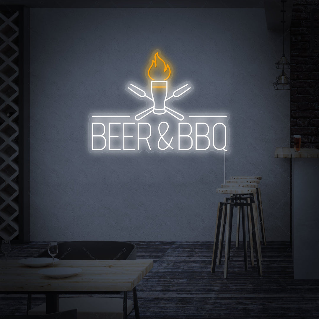 "Beer And BBQ" Neon Sign