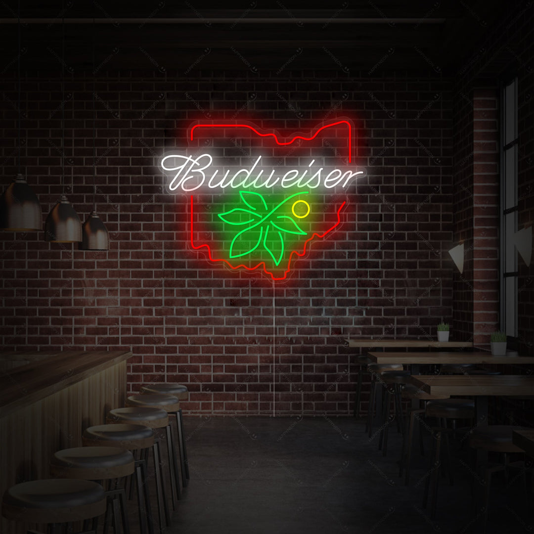 "Bud Ohio Buckeye" Neon Sign