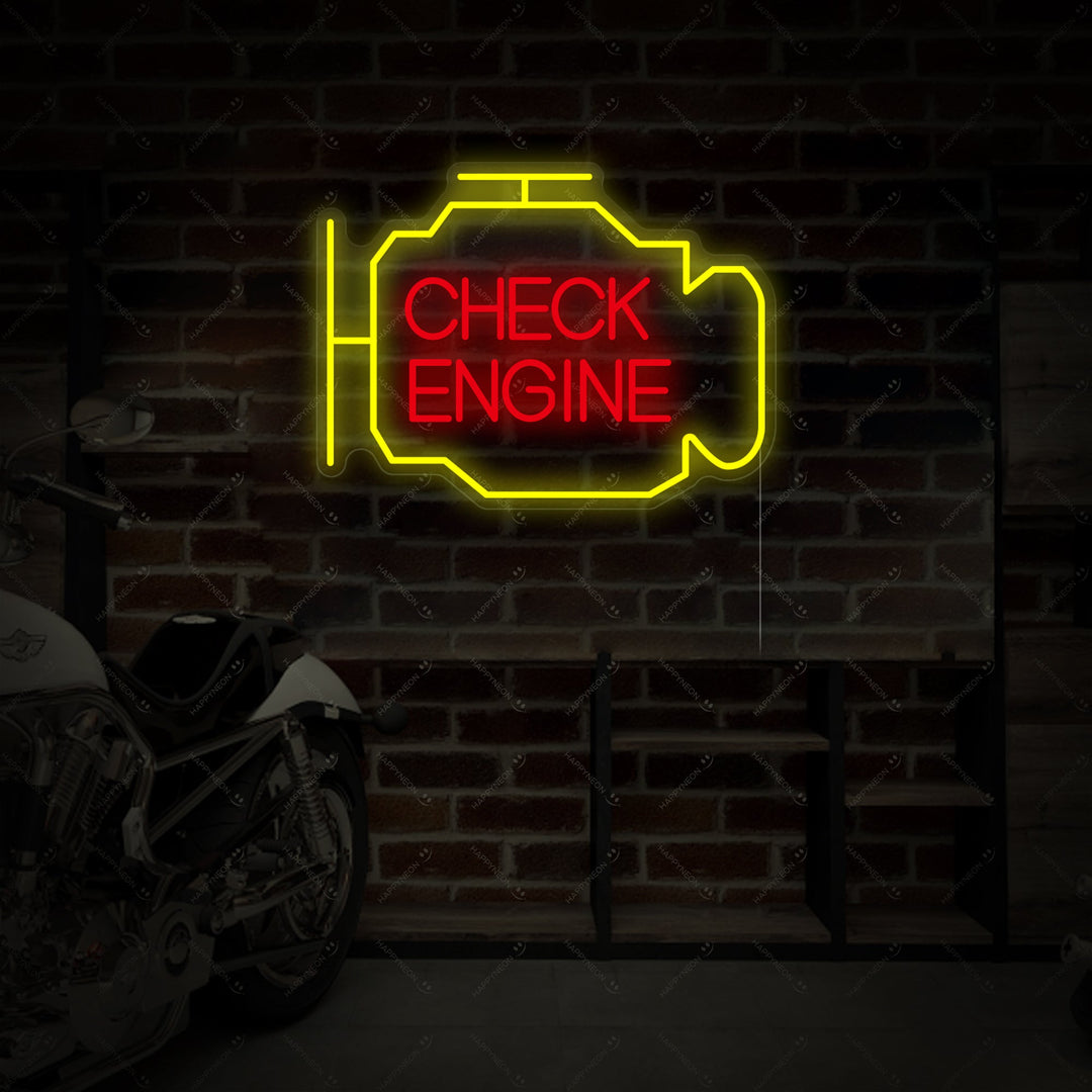 "Check Engine" Neon Sign