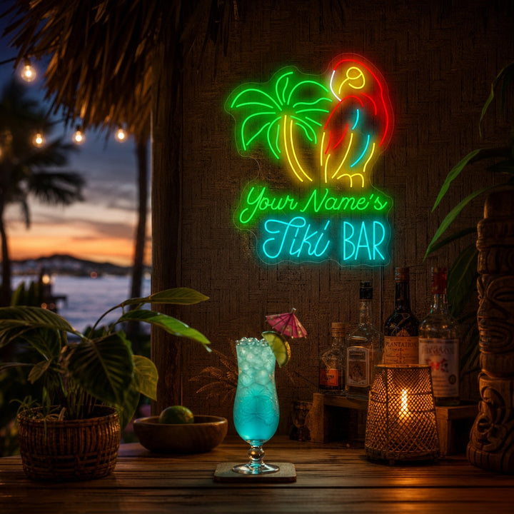 "Custom Tiki Bar" Neon Sign
