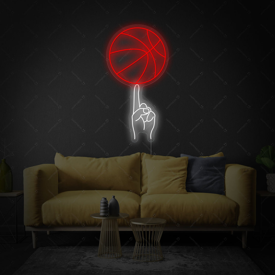 "Hand Swing Basketball" Neon Sign