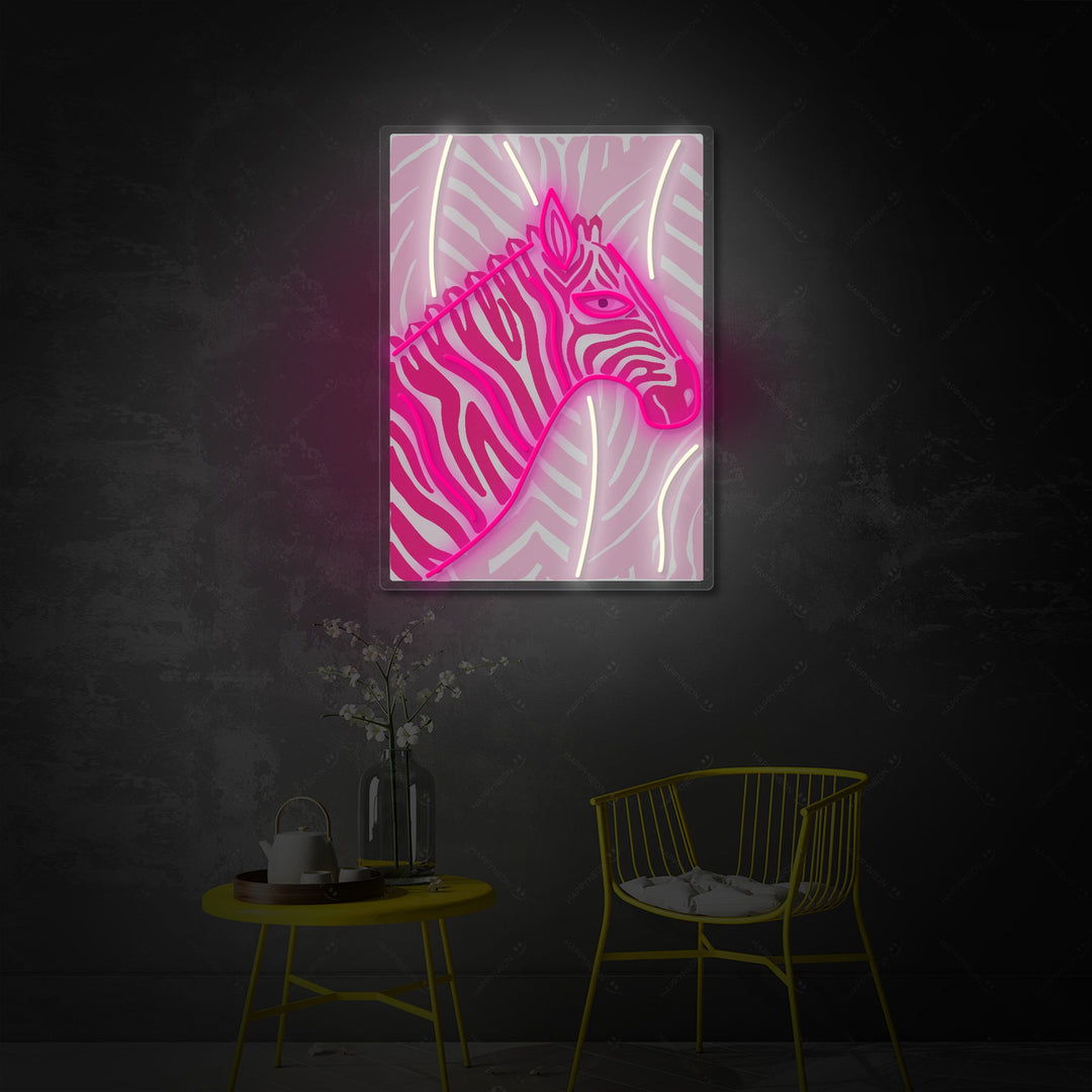 "Hot Pink Zebra" Neon Sign