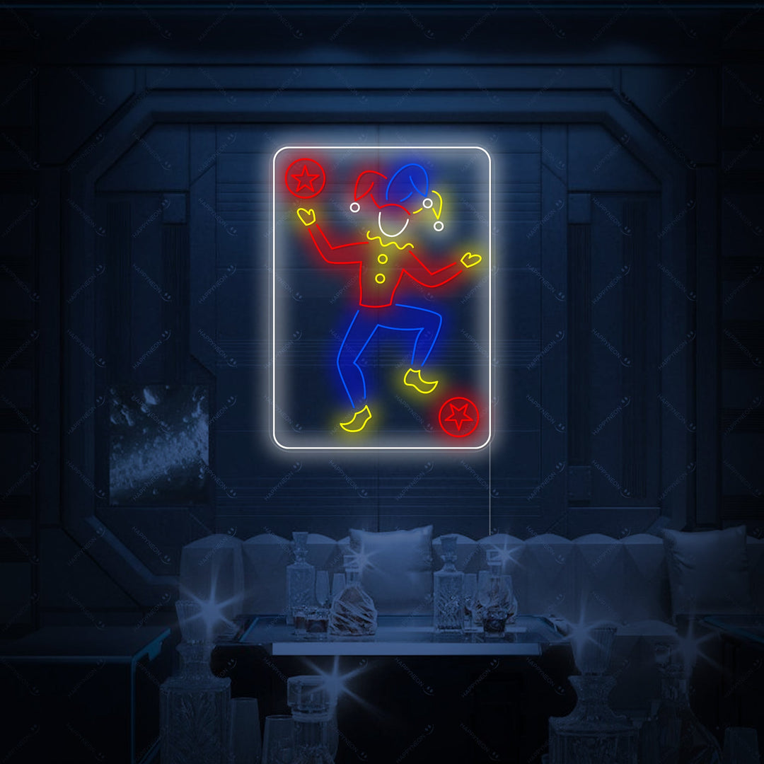 "Joker Playing Card" Neon Sign