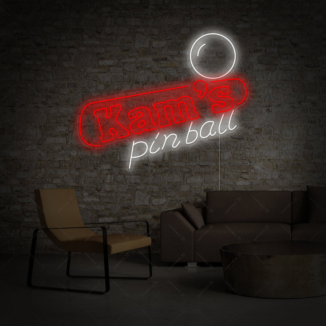 "Kams Pinball" Neon Sign