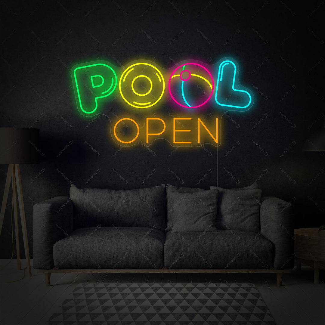 "Pool Open" Neon Sign