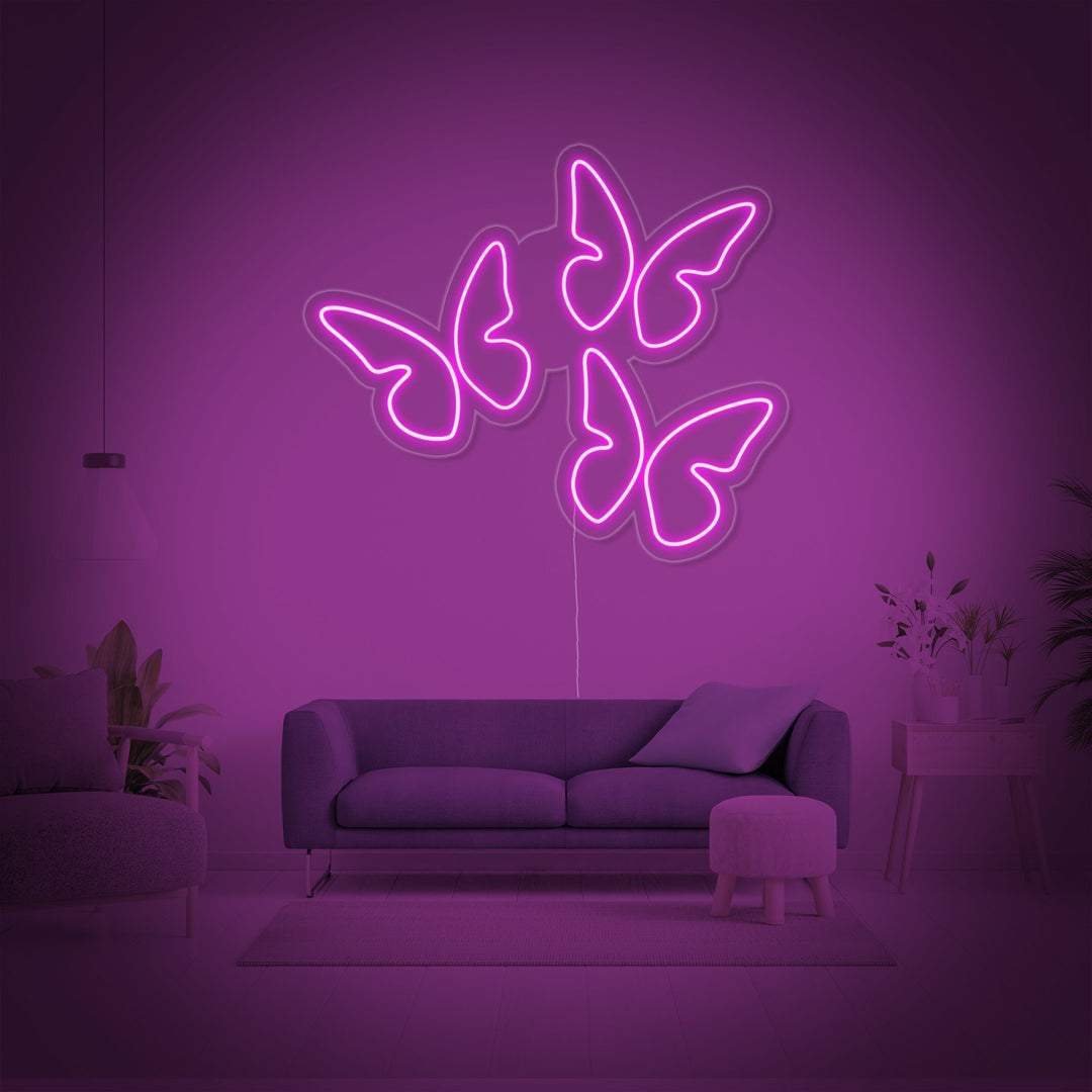 "3 Butterflies" Neon Sign