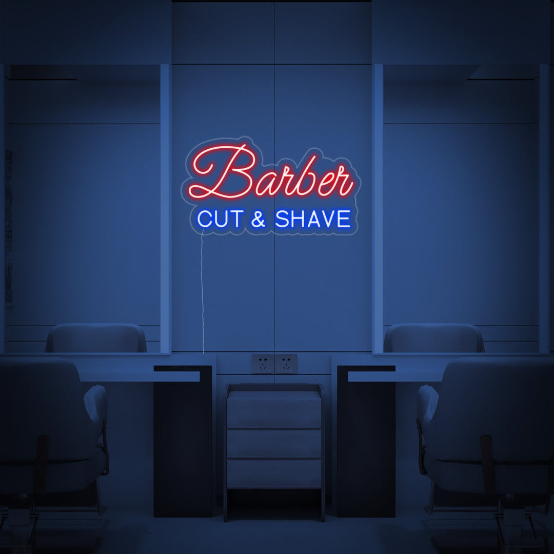 "BARBER CUT SHAVE" Neon Sign