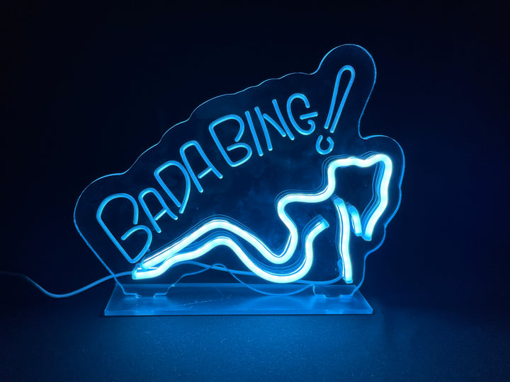 "Bada Bing Bar" Desk LED Neon Sign