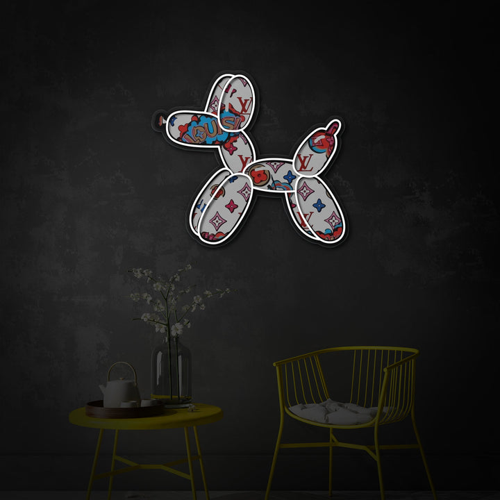 "Balloon Dog Luxury" UV Print LED Neon Sign