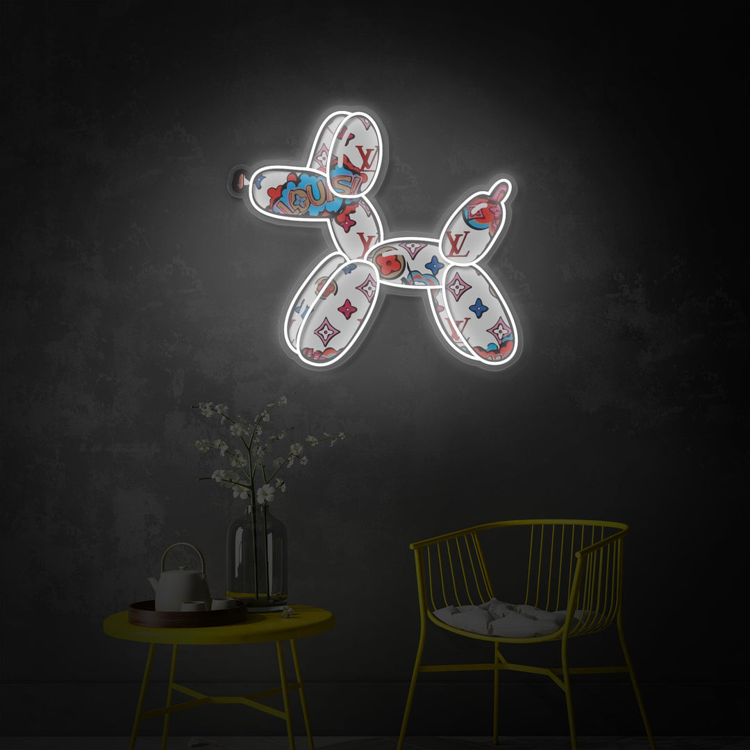 "Balloon Dog Luxury" UV Print LED Neon Sign
