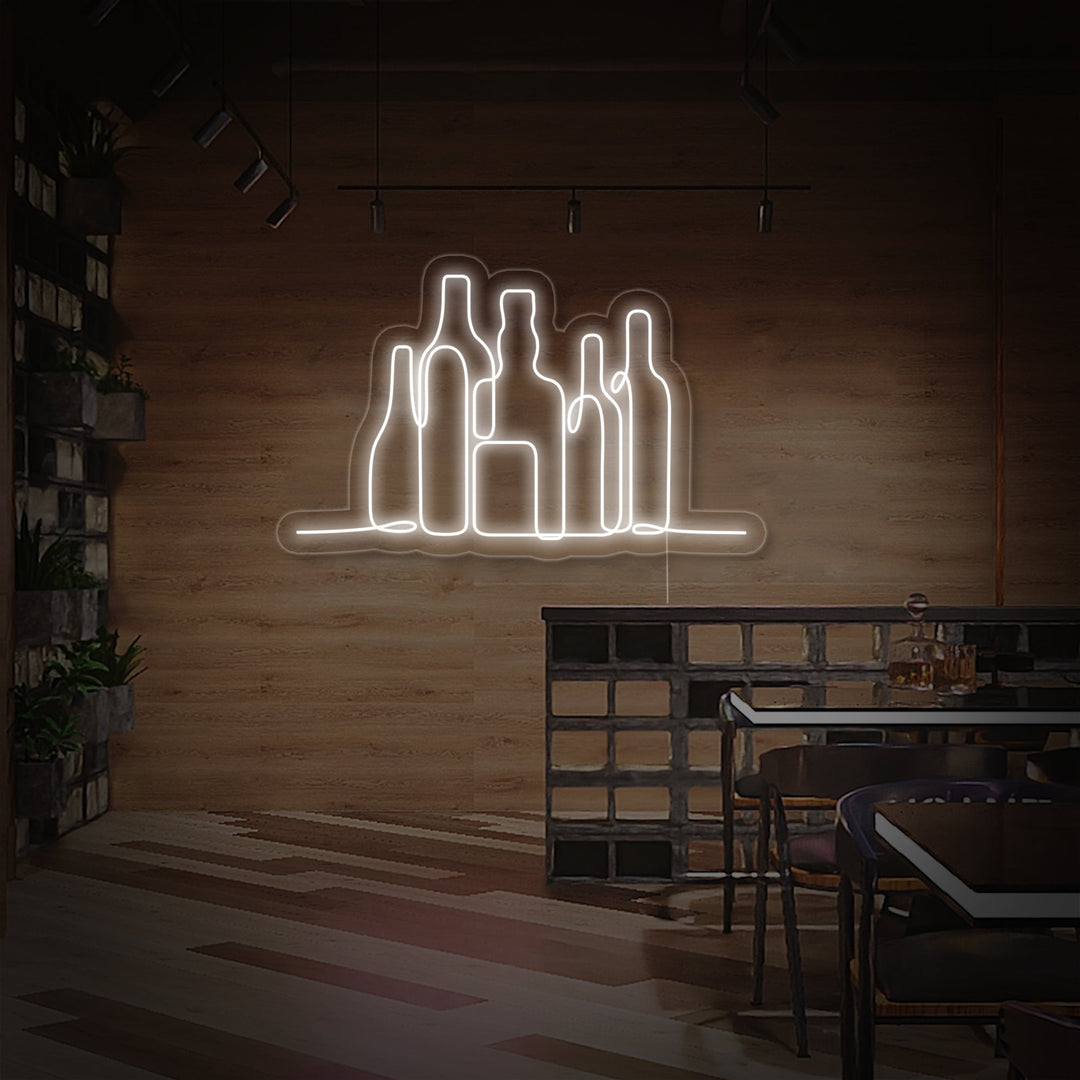 "Bar Bottles" Neon Sign