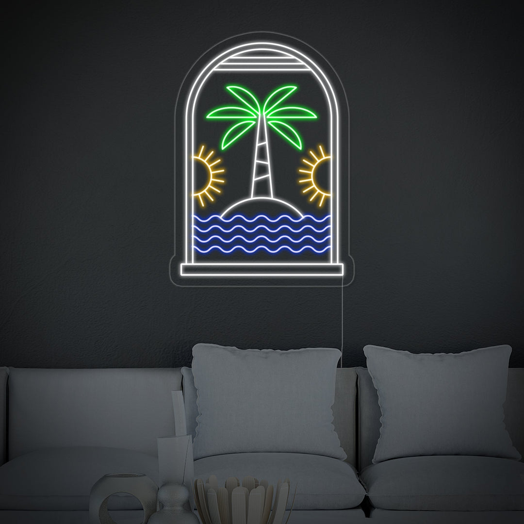"Bohemian Plam Tree Suns Water" Neon Sign