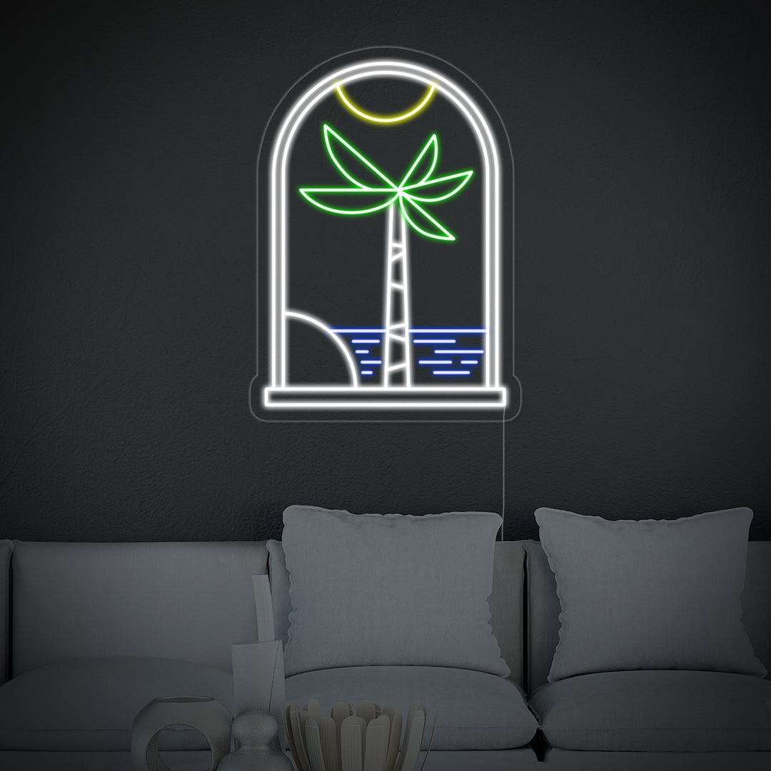 Bohemian Plam Tree Water Neon Sign