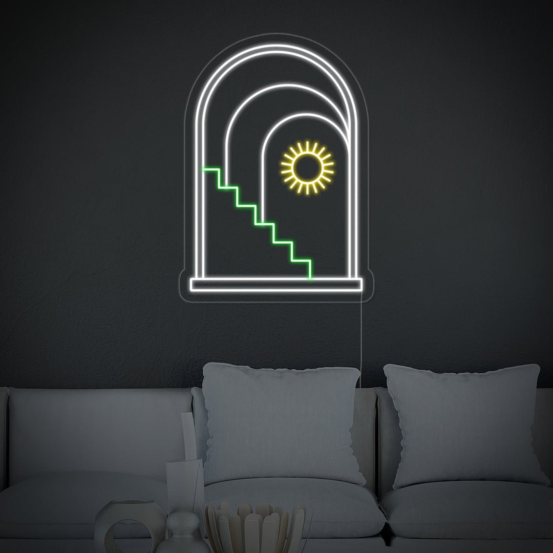 "Bohemian Sun Stair" Neon Sign