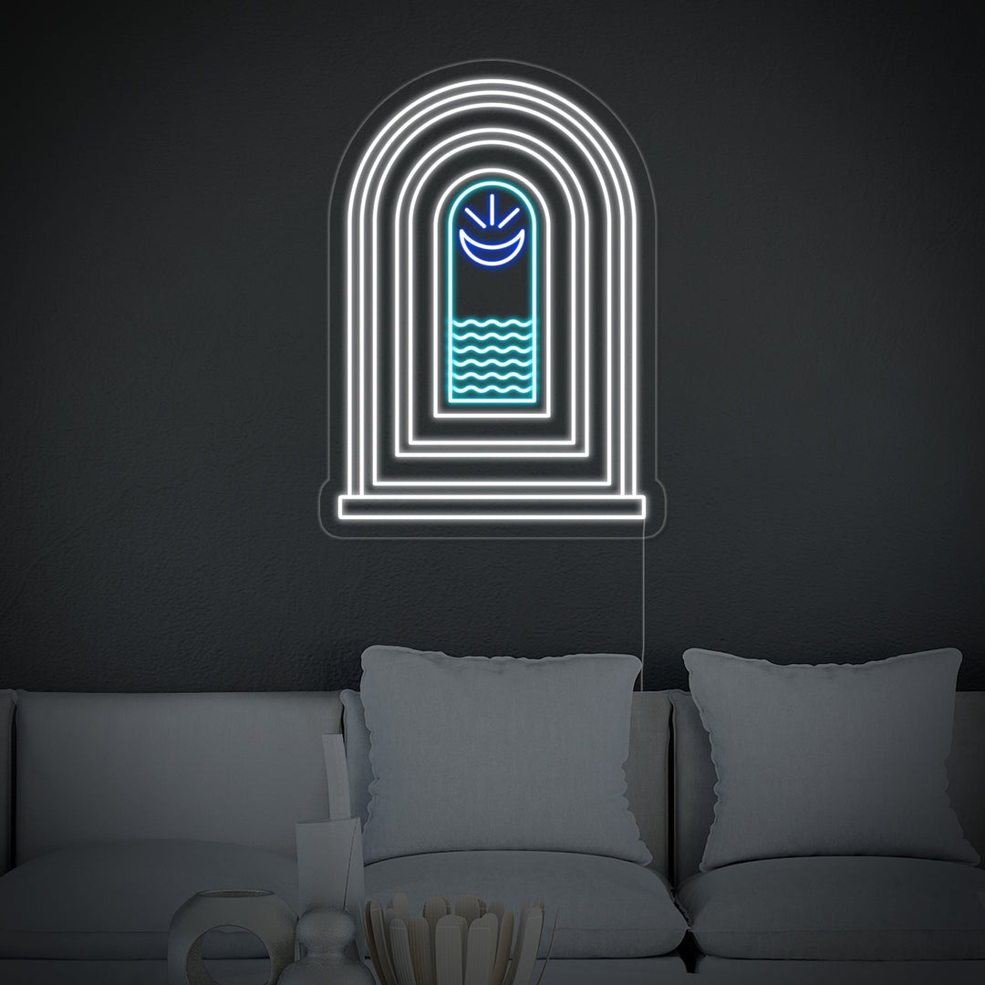 Bohemian Water Sun Moon Neon Sign