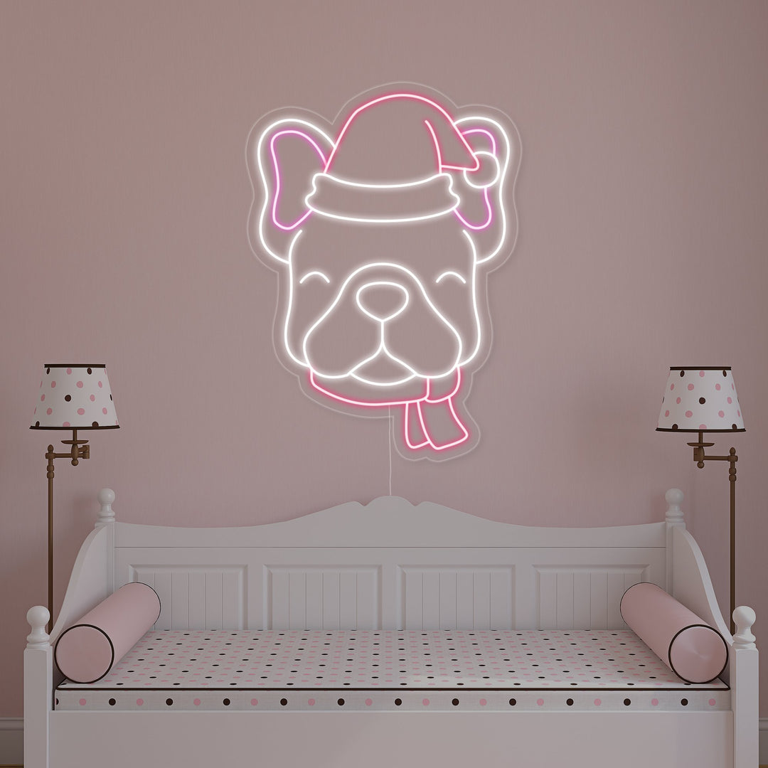 "Christmas Bulldog" Neon Sign