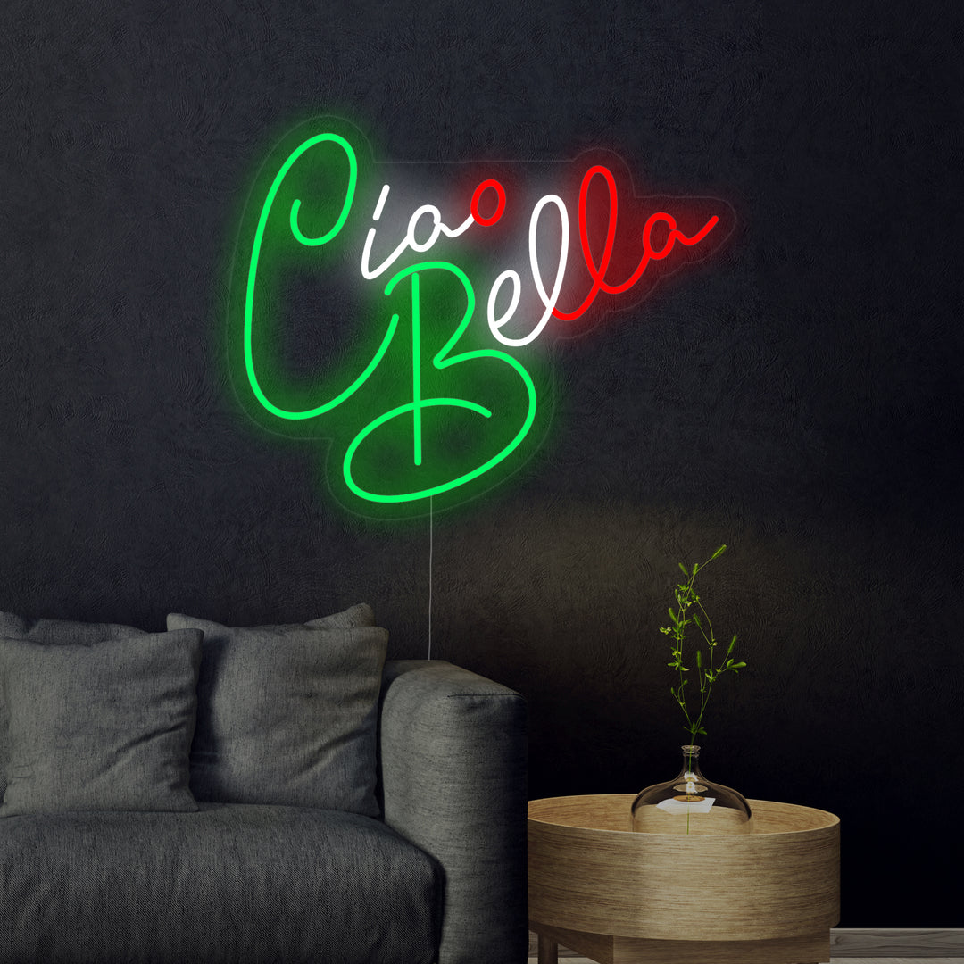 "Ciao Bella Hello Beautiful" Neon Sign