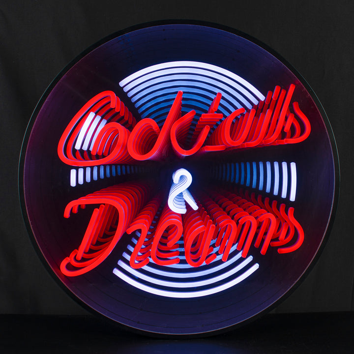 "Cocktails Dreams" 3D Infinity LED Neon Sign