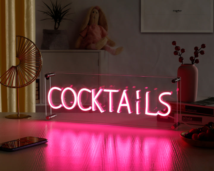 "Cocktails" Desk LED Neon Sign