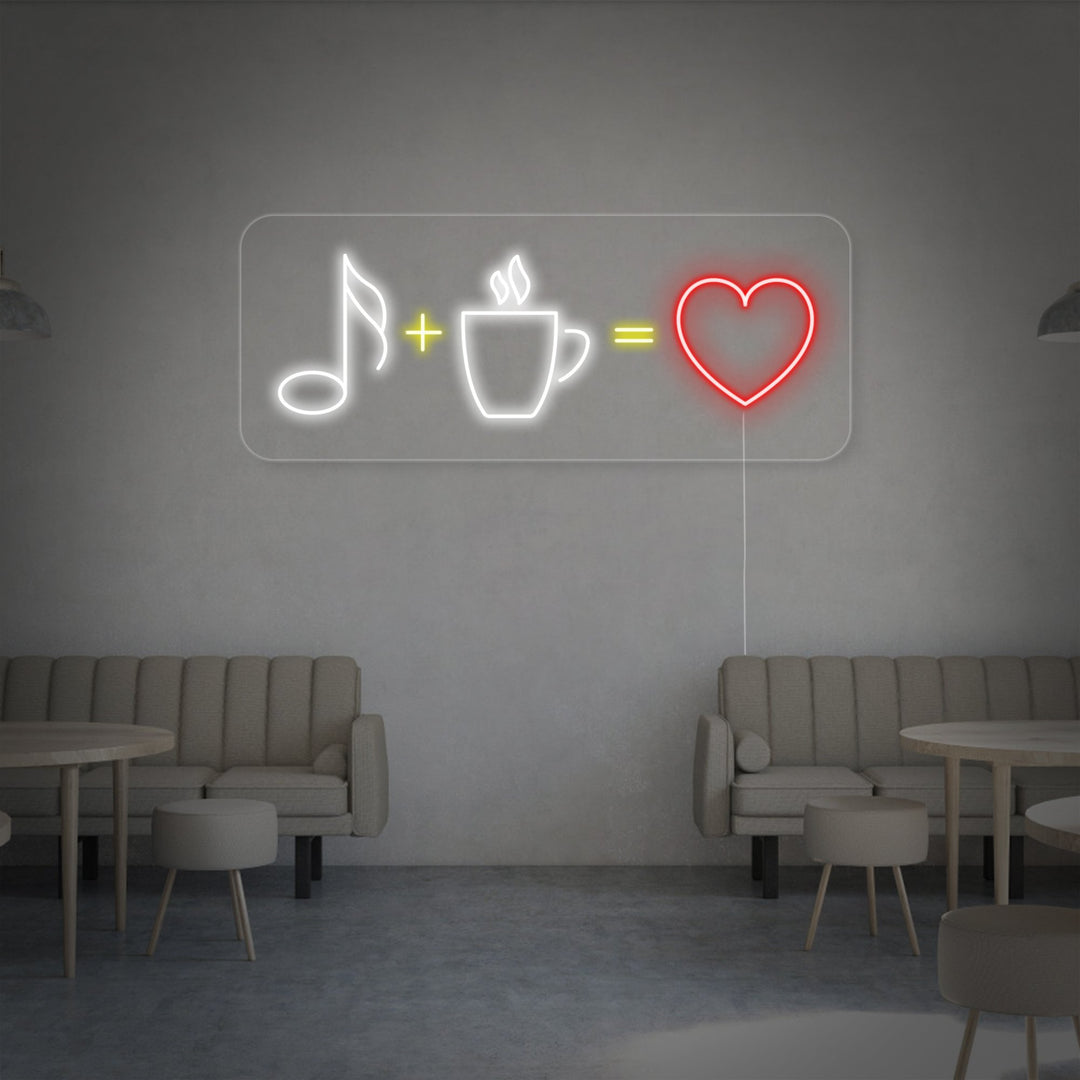 "Coffee Music Love" Neon Sign