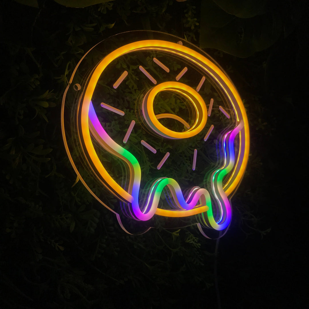 "Colorful Donut" Mini Neon Sign