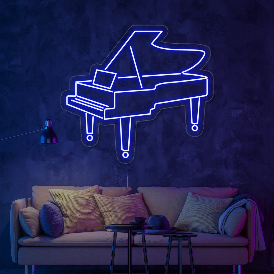 "Contour Grand Piano" Neon Sign