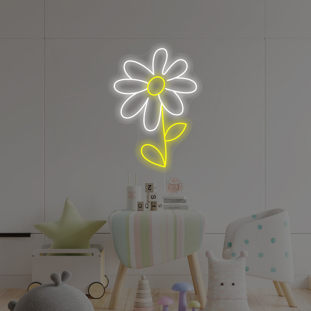 "Daisy Flower, Kids Room Decor" Neon Sign