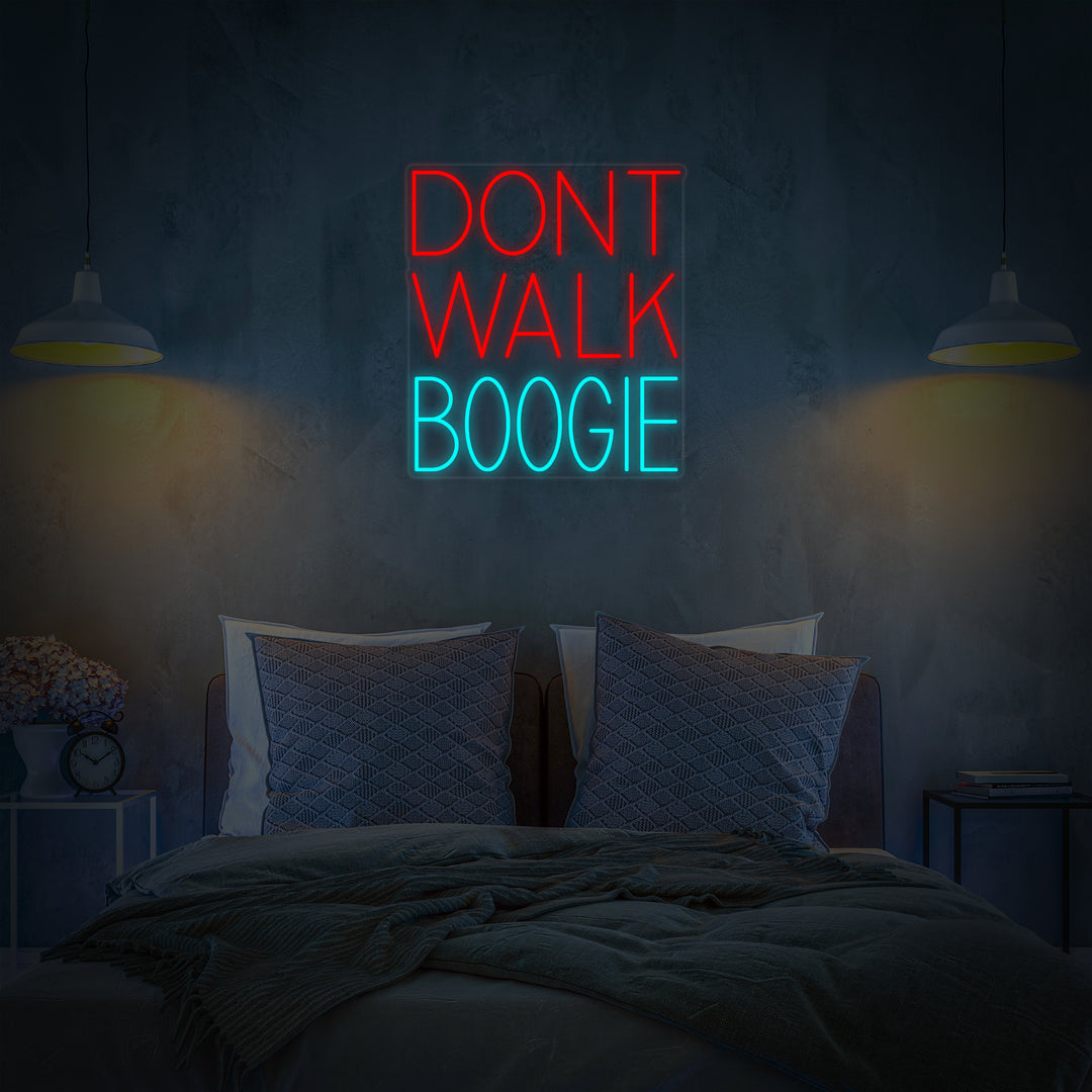 "Dont Walk Boogie Vinyl Music" Neon Sign
