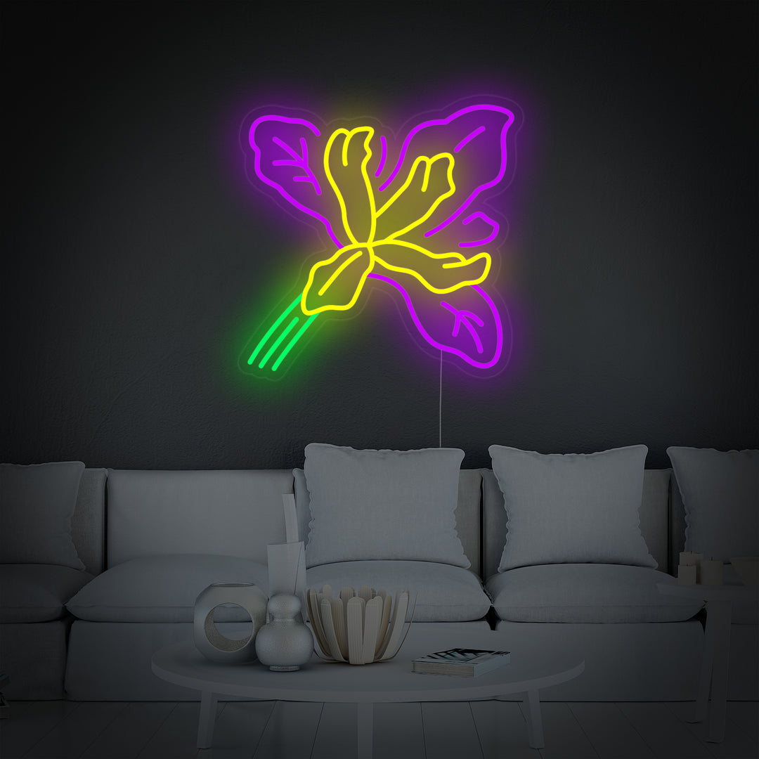 "Douglas Iris Plant Flower" Neon Sign