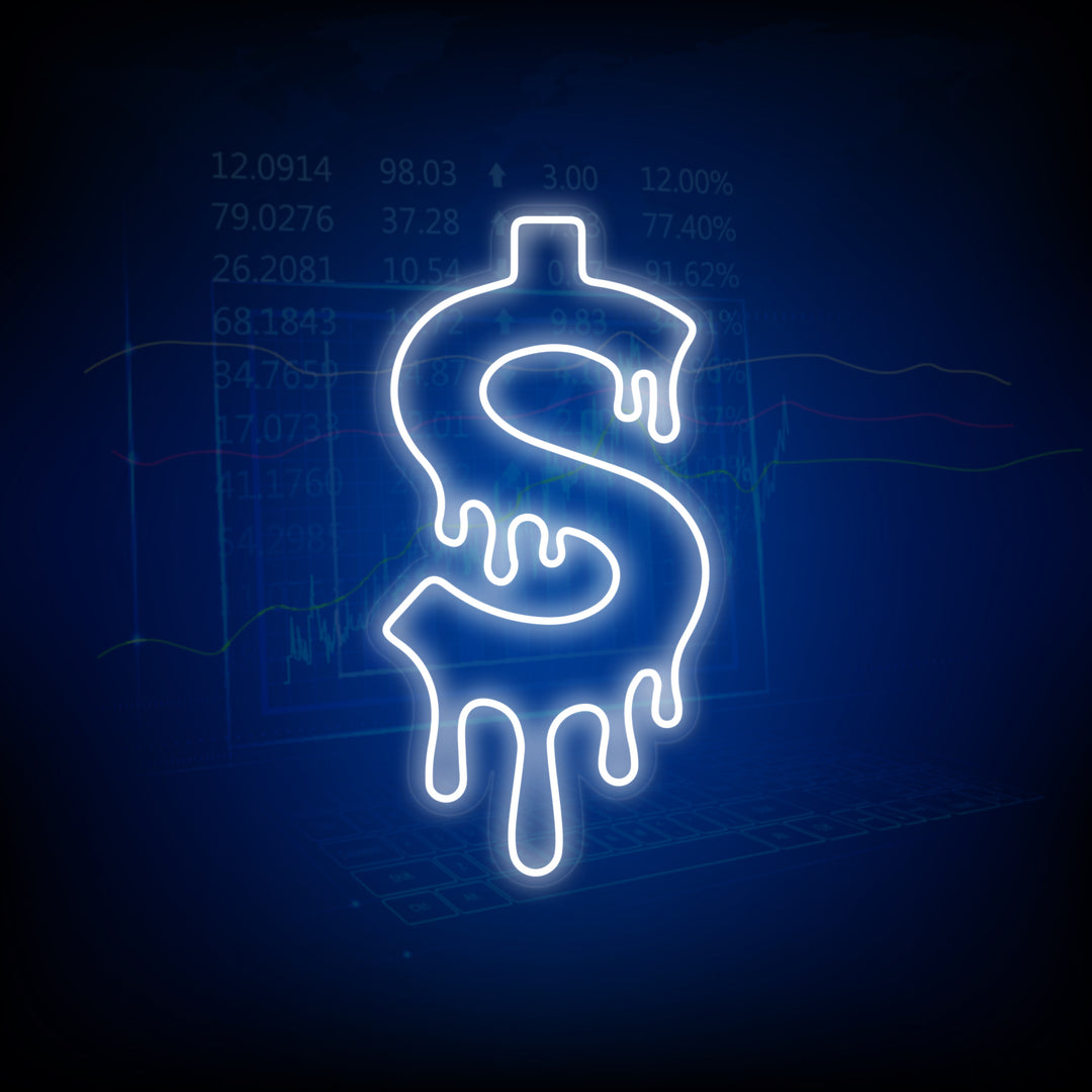 "Dripping Dollar" Neon Sign