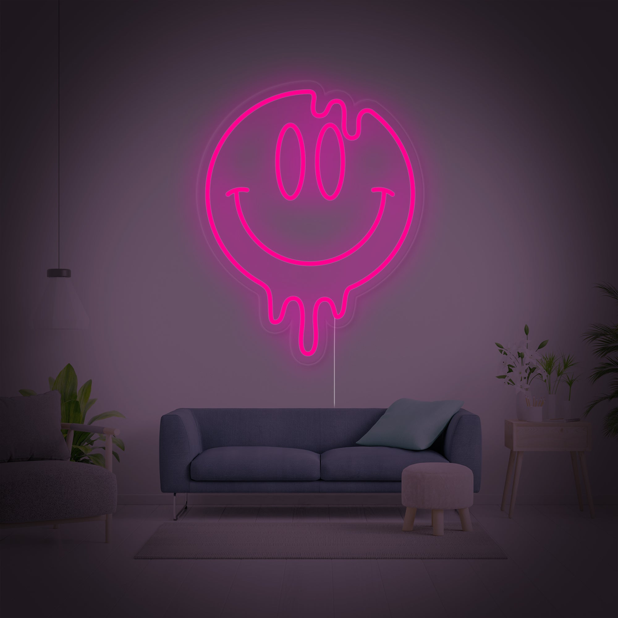 EMOJI SAD FACE NEON - Sad Face Emoji Neon Glow - Sticker