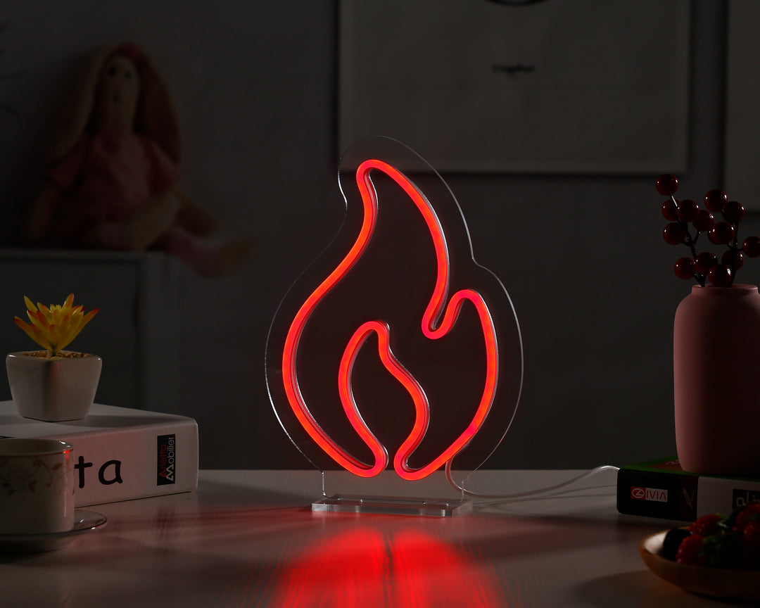 "Fire" Desk LED Neon Sign