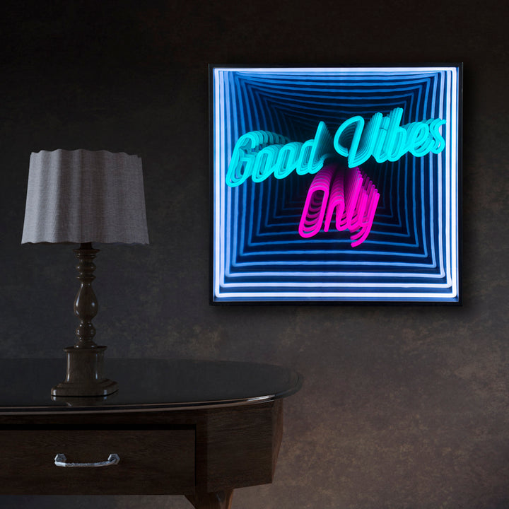 "Good Vibes Only" 3D Infinity LED Neon Sign