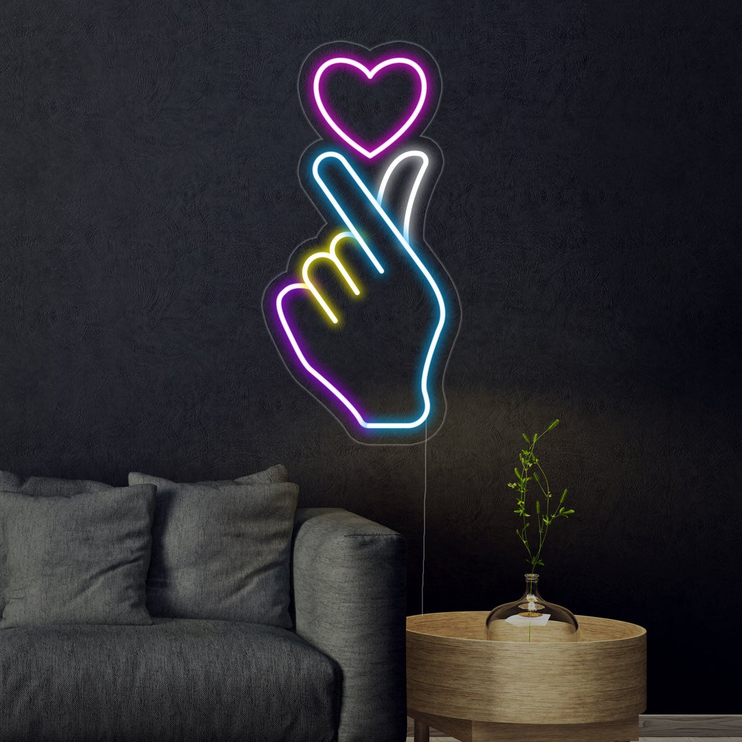 "Hand Heart" Neon Sign