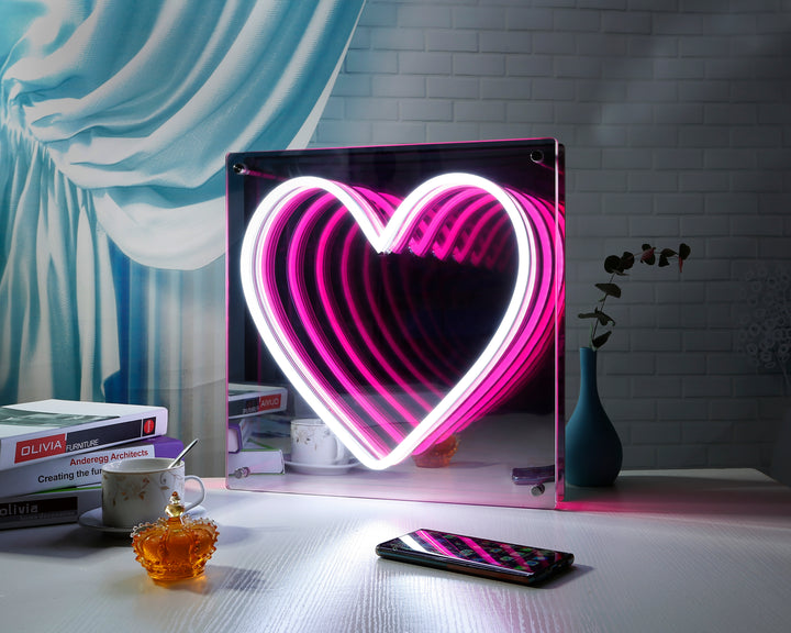 "Hearts" LED Infinity Neon Sign