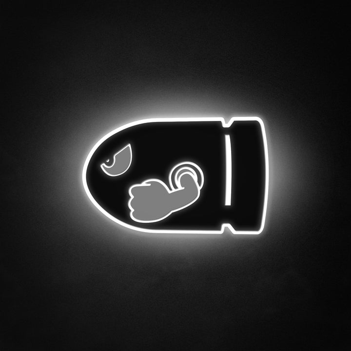 "Mario Bullet Bill" Neon Like Sign