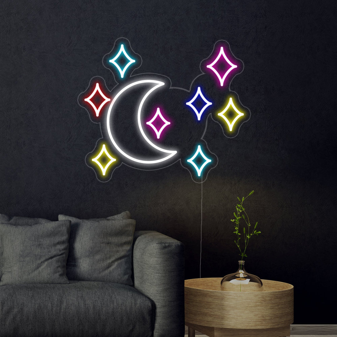 "Moon Star" Neon Sign