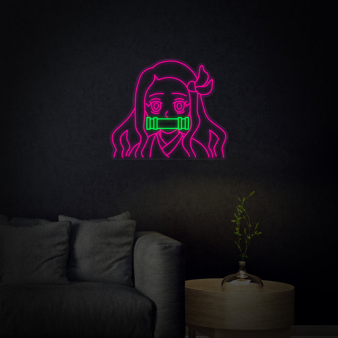 "Nezuko Anime" Neon Sign