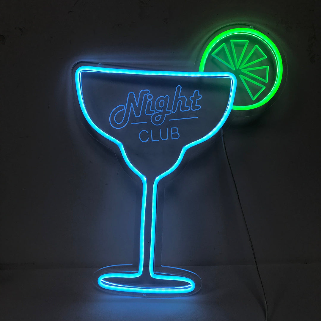"Night Club, Cocktail Glass" Mini Neon Sign