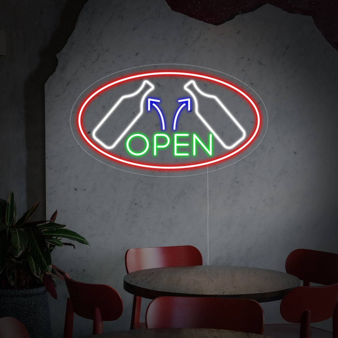 "Open Wine Glass" Neon Sign