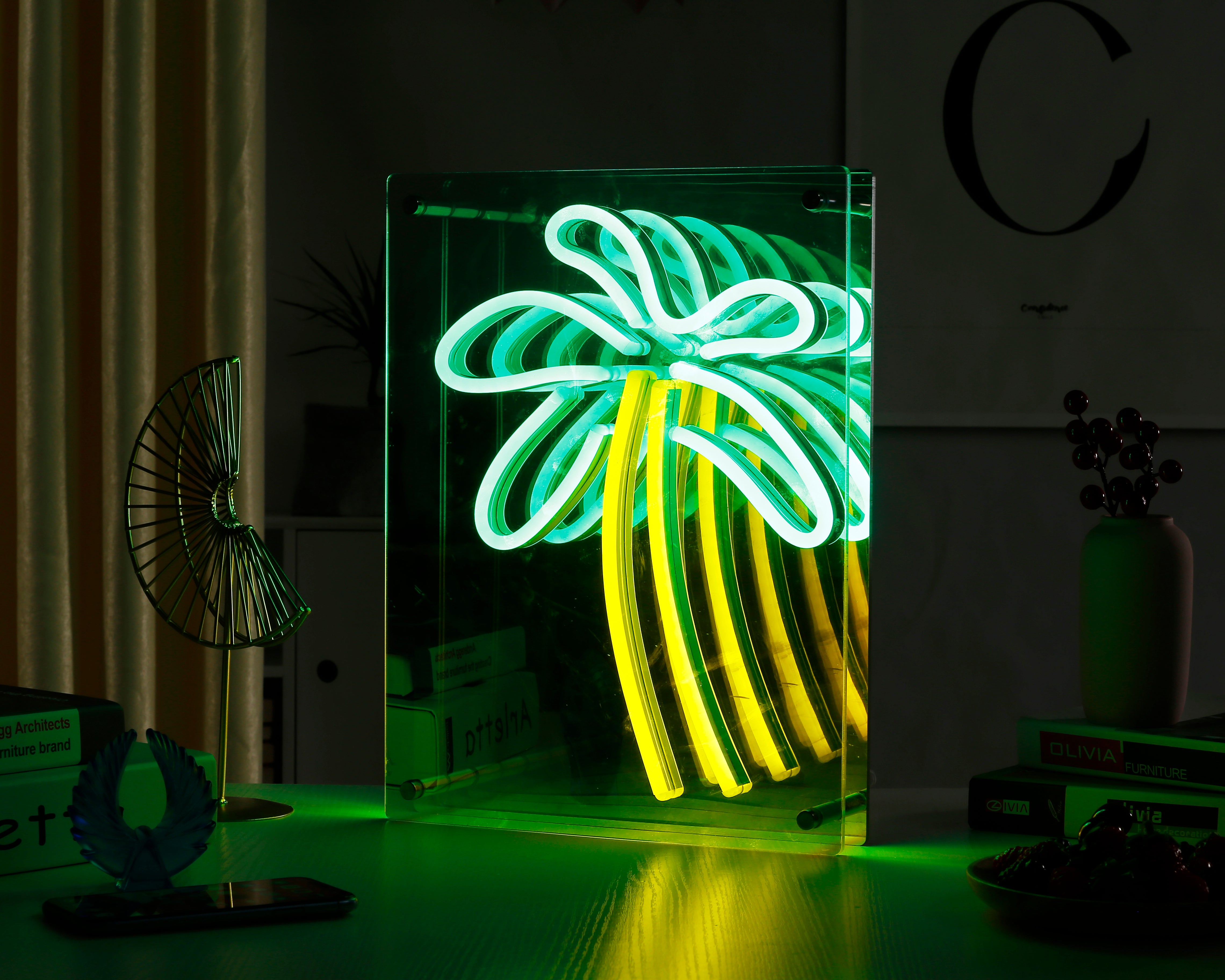 Neon palm new arrivals tree lamp