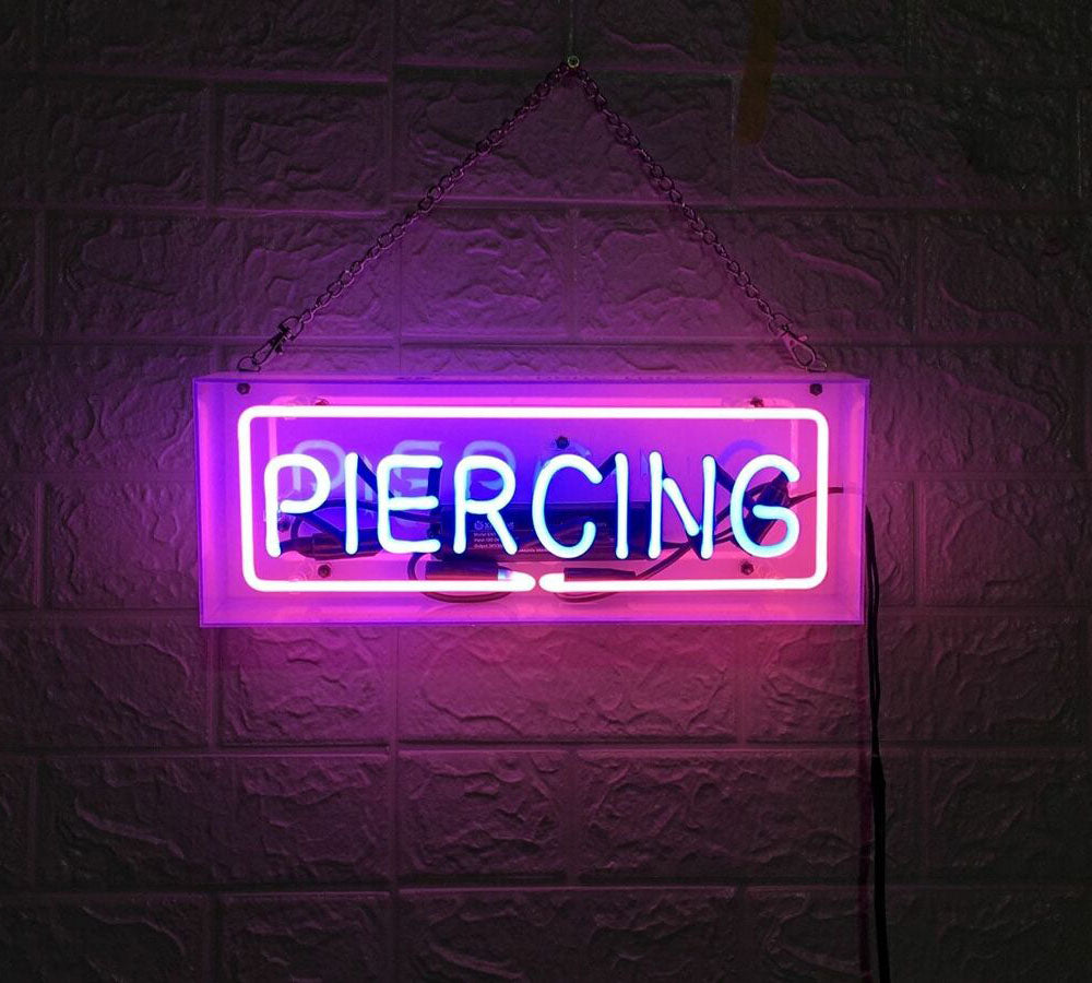 Piercing Acrylic Box Neon Sign, Glass Neon Sign, Table Neon Sign