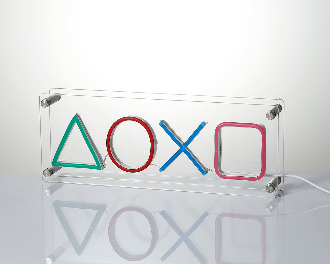 "Play Gaming Station Geometry" Desk LED Neon Sign