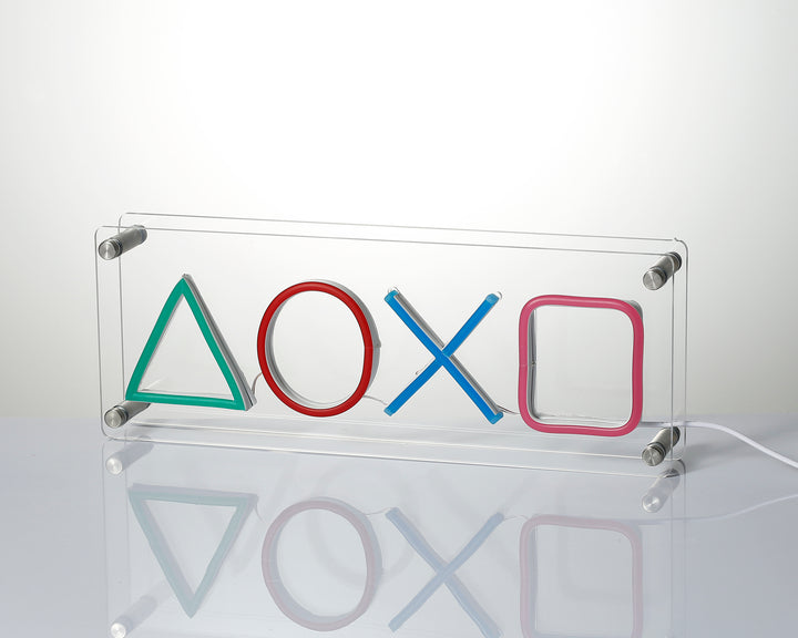 "Play Gaming Station Geometry" Desk LED Neon Sign