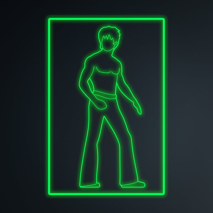 "Pop Culture KungFu Bruce" Mini Neon Sign