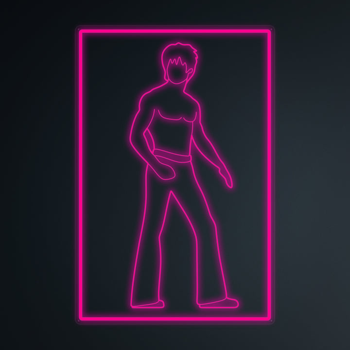 "Pop Culture KungFu Bruce" Mini Neon Sign