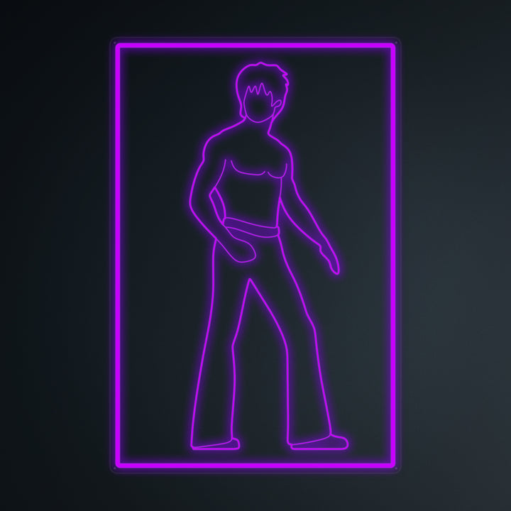 "Pop Culture KungFu Bruce" Mini Neon Sign