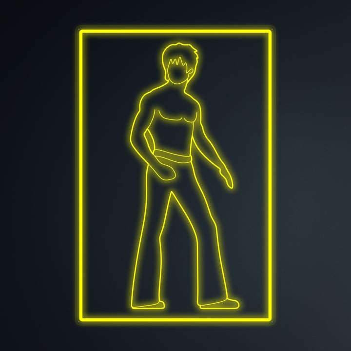 "Pop Culture KungFu Bruce" Mini Neon Sign